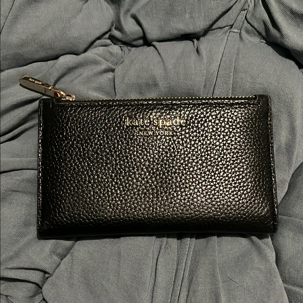 Kate Spade Black pebbled leather Textured Wallet